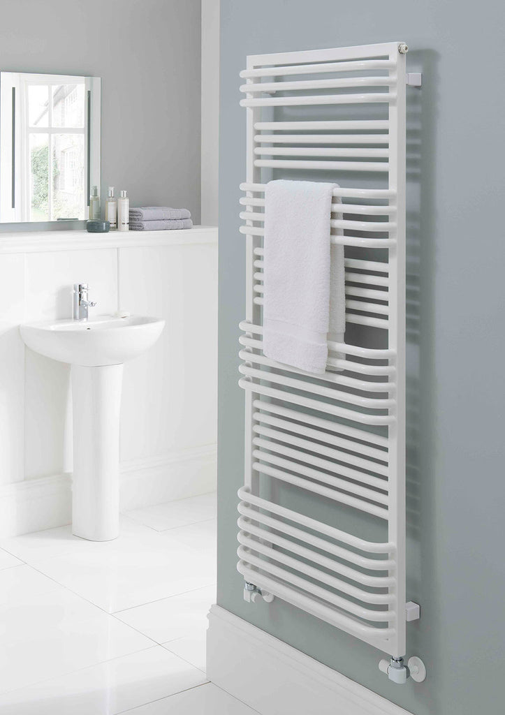 Poll Towel Rail 1480mm H x 600mm W White BTU Radiators