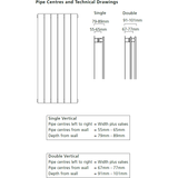 Beaufort Single Vertical Radiator - 1820mm H x 464mm W