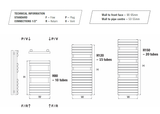 Cove Towel Rail - 1475mm High x 500mm Wide - White