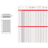 Holborn Horizontal Aluminium Radiator - 557mm H x 660mm W