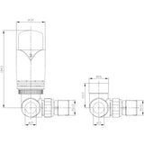 Essential Thermostatic TRV Corner Modern Radiator Valves