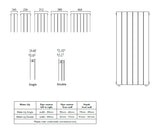 Water Lily Single Vertical Radiator - 2020mm H x 236mm W