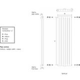 Cassius Vertical Radiator - 1800mm High x 510mm Wide