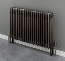 Cornel 4 Column Radiator - 600mm H x 834mm W - Bare Metal Lacquer