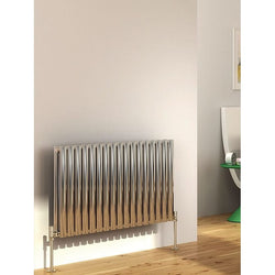 Cove Stainless Steel Double Horizontal Radiator - 600mm High x 413mm Wide