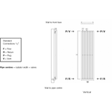 Dune Stainless Steel Vertical Radiator - 2000mm High x 280mm Wide
