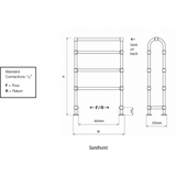 Sandhurst Traditional Towel Rail - 850mm High x 600mm Wide - Chrome
